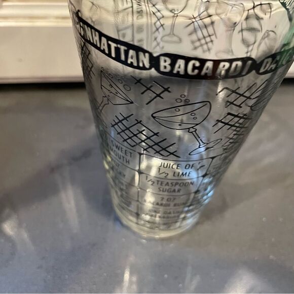 Vintage Federal Glass drink mixer printed graphic recipe tumbler - Picture 2 of 10
